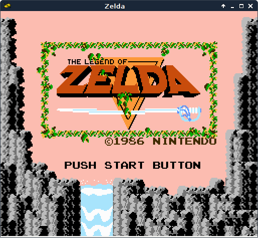 Screenshot of the Zelda title screen but the sword is bent